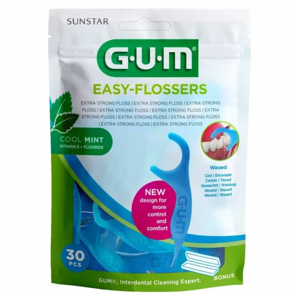 Gum Fil Dentaire Easy Flossers Ciré Menthe Fraîche 30 unités