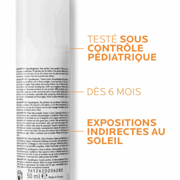 La Roche Posay Anthelios Dermo-Pediatrics Lait Solaire Bébé SPF50+ 50ml – Image 3