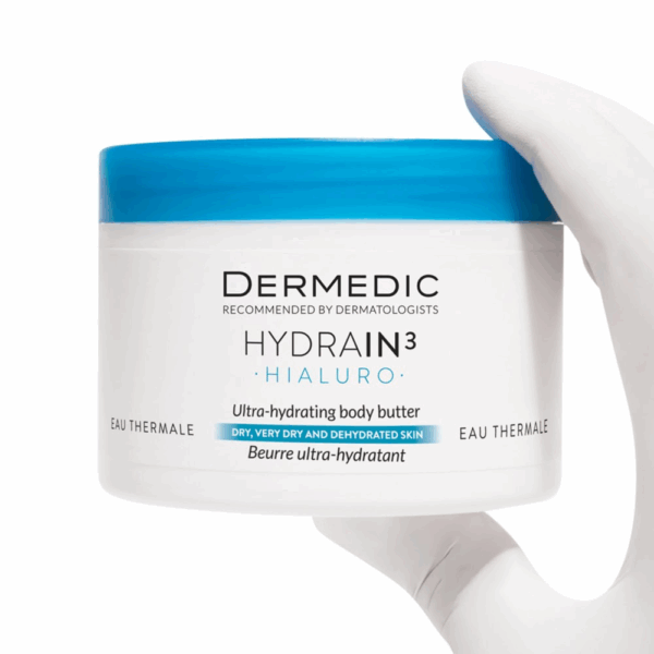 Dermedic Hydrain 3 Beurre à l’Acide Hyaluronique pour Corps 225ml – Image 3